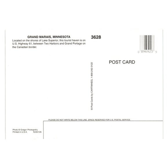 Grand Marais Minnesota Scenic Vintage Postcard Lake Superior Harbor Views Boats - Picture 2 of 2